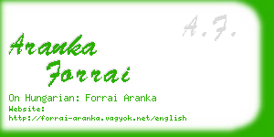 aranka forrai business card